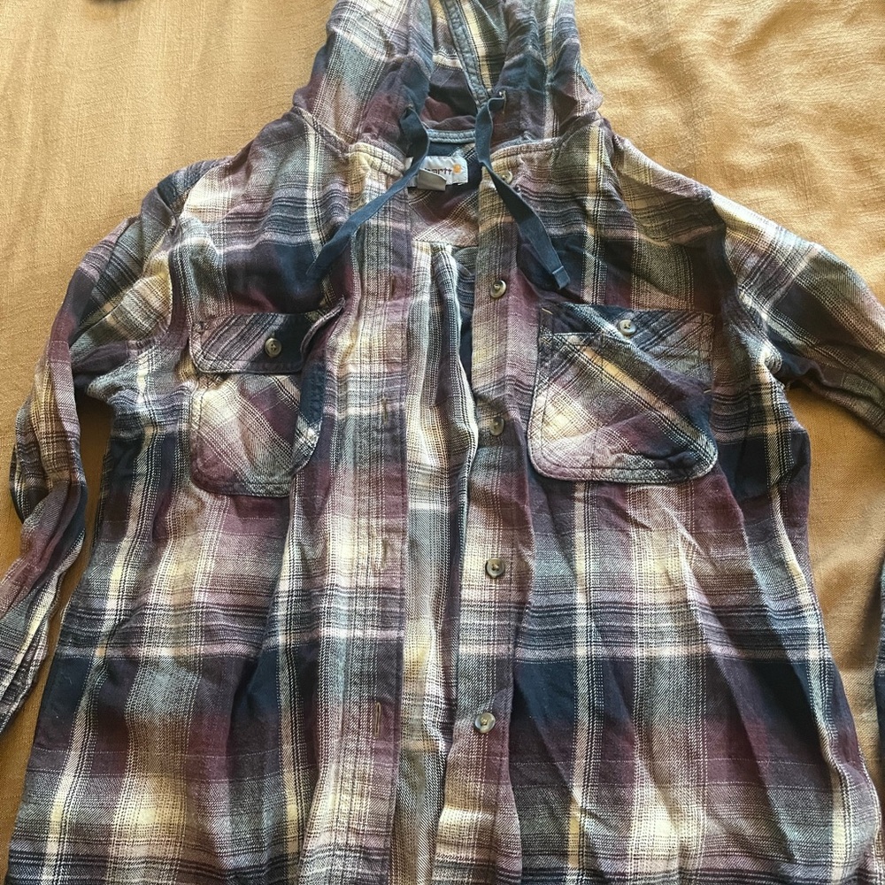 Carhartt Plaid Hooded Flannel Shirt